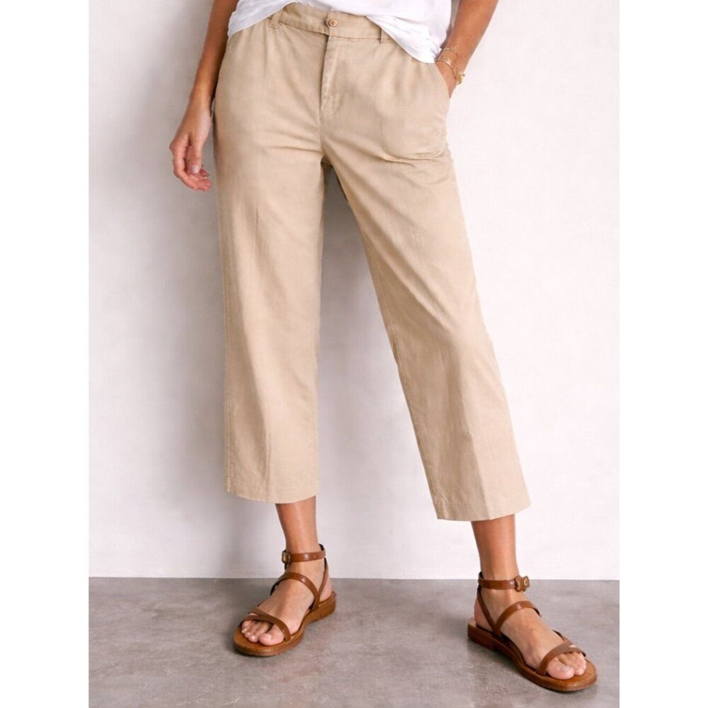 Ralph Lauren Blue Label Pants Size 8 Tan Cropped Preppy Chino Casual Classic